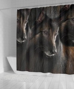 Belgian Tervuren Dog Print Shower Curtain - Perfect for Dog Lovers Bathroom Decor