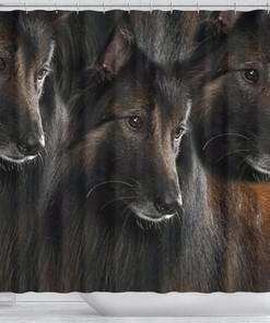 Belgian Tervuren Dog Print Shower Curtain - Perfect for Dog Lovers Bathroom Decor