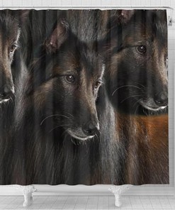 Belgian Tervuren Dog Print Shower Curtain - Perfect for Dog Lovers Bathroom Decor