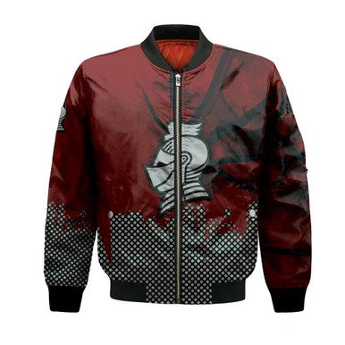 Bellarmine Knights Bomber Jacket Basketball Net Grunge Pattern- NCAA