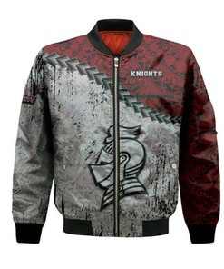Bellarmine Knights Bomber Jacket Grunge Polynesian Tattoo- NCAA