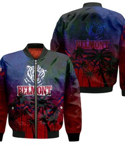 Belmont Bruins Bomber Jacket Coconut Tree Tropical Grunge - NCAA
