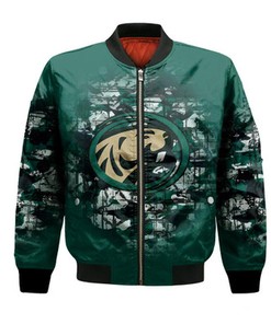 Bemidji State Beavers Bomber Jacket Camouflage Vintage  - NCAA