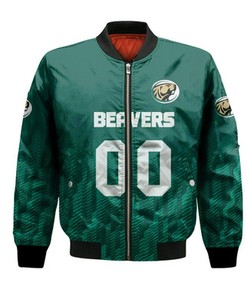 Bemidji State Beavers Bomber Jacket Logo Sport Ombre  - NCAA