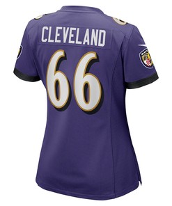 Ben Cleveland 66 Baltimore Ravens Women's Game Jersey - Purple