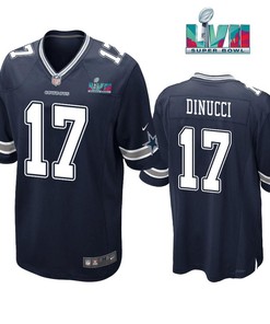 Ben Dinucci 17 Dallas Cowboys Super Bowl LVII Super Bowl LVII Navy Men Game Jersey