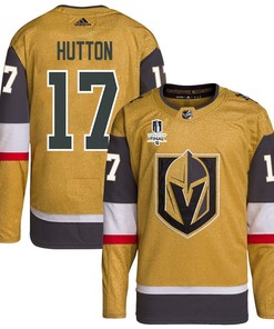 Ben Hutton 17 Vegas Golden Knights Stanley Cup 2023 Final Patch Home Breakaway Men Jersey - Gold