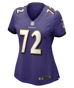 Ben Powers 72 Baltimore Ravens Women's Game Jersey - Purple