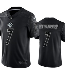 Ben Roethlisberger 7 Pittsburgh Steelers Black Reflective Limited Jersey - Men