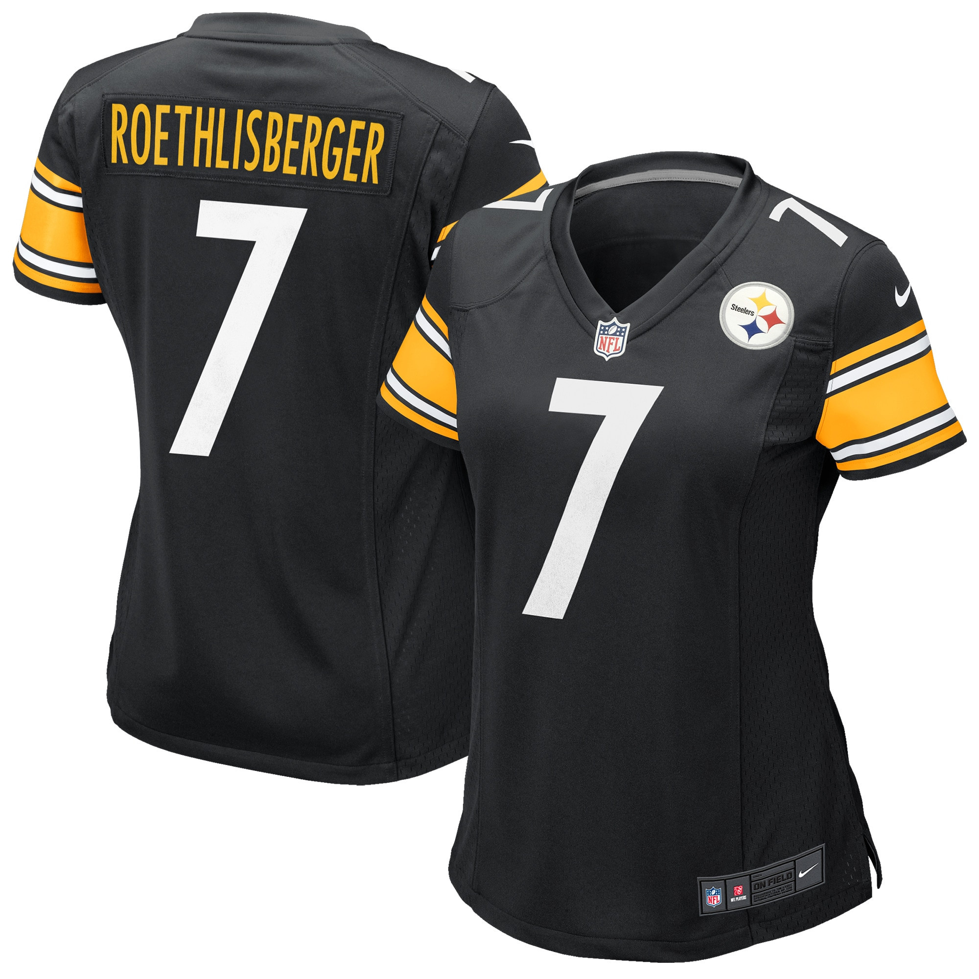 Ben Roethlisberger Pittsburgh Steelers Womens Team Game Jersey - Black Nfl