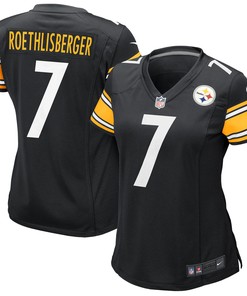 Ben Roethlisberger Pittsburgh Steelers Womens Team Game Jersey - Black Nfl