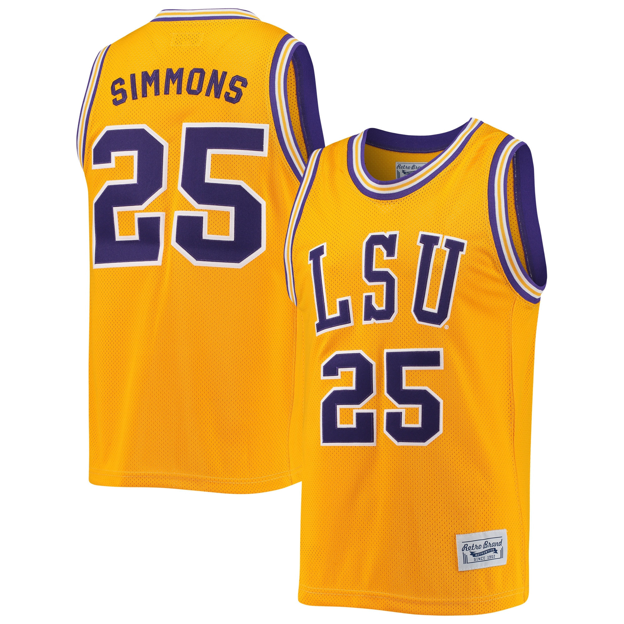 Ben Simmons Lsu Tigers Original Retro Brand Commemorative Classic Basketball Jersey Gold Ncaa