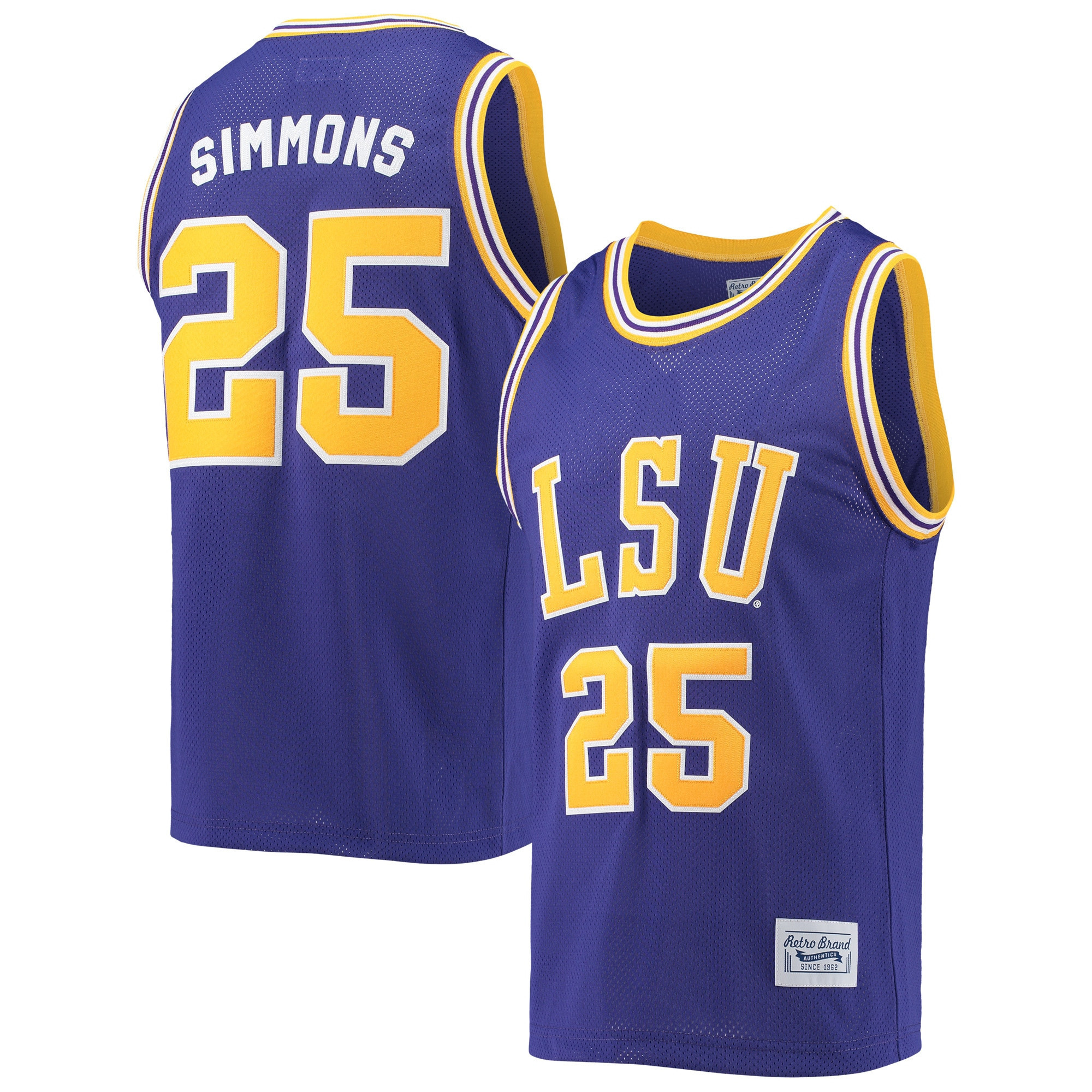 Ben Simmons Lsu Tigers Original Retro Brand Commemorative Classic Basketball Jersey Purple Ncaa