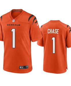 Bengals Jamarr Chase 2021 Nfl Draft Orange Game Jersey