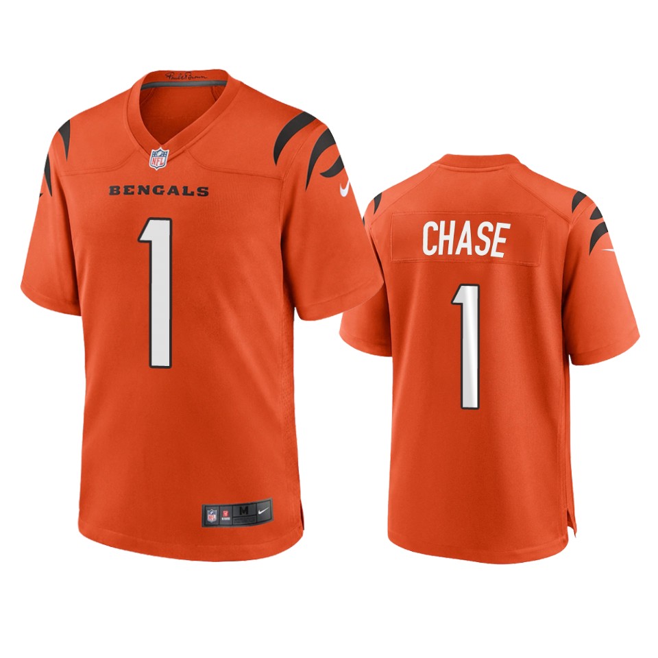 Bengals Jamarr Chase 2021 Nfl Draft Orange Game Jersey