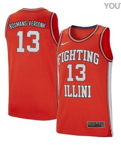 Benjamin Bosmans-Verdonk 13 Illinois Fighting Illini Retro Elite Basketball Youth Jersey - Orange