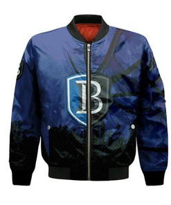 Bentley Falcons Bomber Jacket Basketball Net Grunge Pattern- NCAA