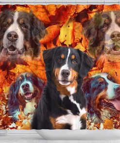 Bernese Mountain Dog Print Shower Curtain - Pet Themed Bathroom Curtain
