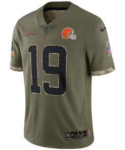 Bernie Kosar Cleveland Browns 2022 Salute To Service Retired Player Limited Jersey - Olive