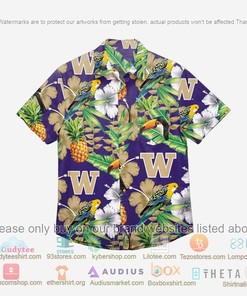 Best Washington Huskies Floral Button-Up Shirt