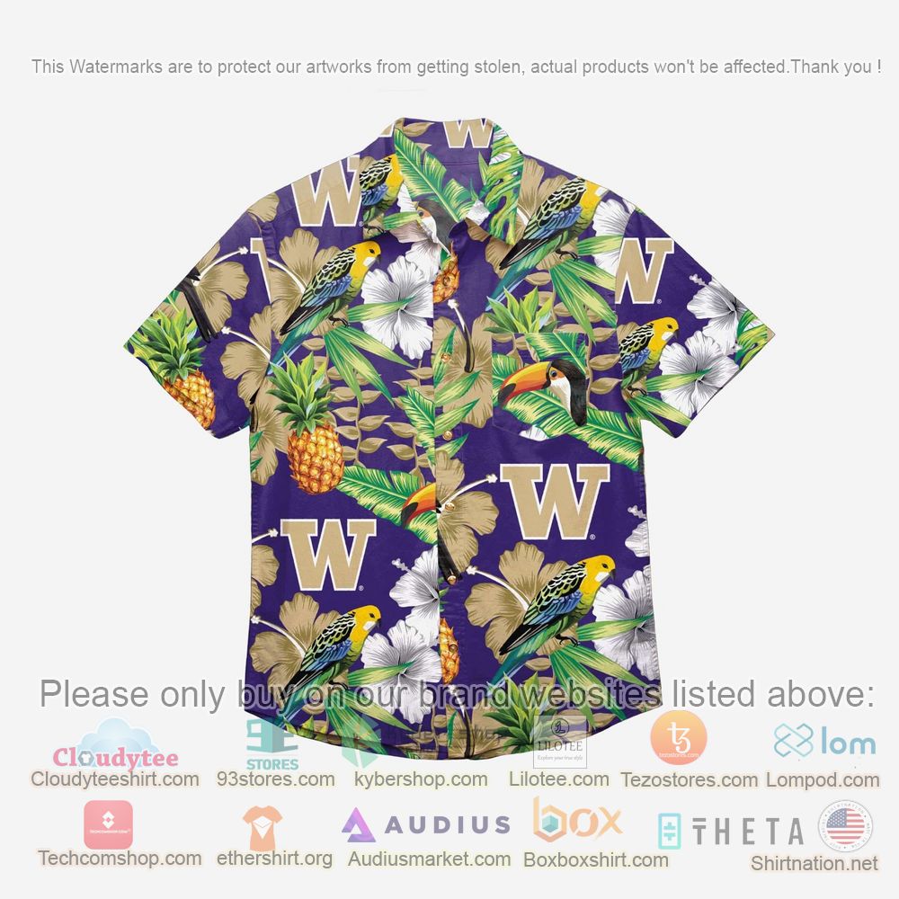 Best Washington Huskies Floral Button-Up Shirt