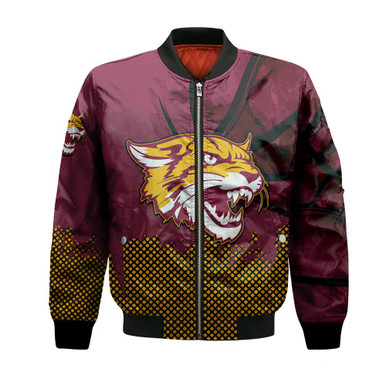 Bethune-Cookman Wildcats Bomber Jacket Basketball Net Grunge Pattern- NCAA