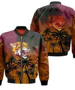 Bethune-Cookman Wildcats Bomber Jacket Coconut Tree Tropical Grunge - NCAA