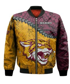 Bethune-Cookman Wildcats Bomber Jacket Grunge Polynesian Tattoo- NCAA