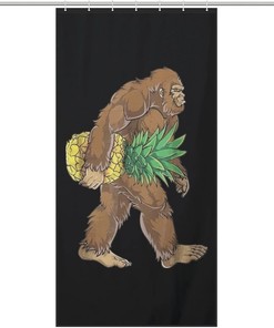 Bigfoot Carrying Pineapple Shower Curtain for Fun and Quirky Bathroom Decor 