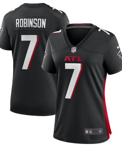 Bijan Robinson 7 Atlanta Falcons Women's 2023 Draft First Round Pick Game Jersey - Black