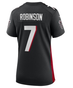 Bijan Robinson 7 Atlanta Falcons Women's 2023 Draft First Round Pick Game Jersey - Black