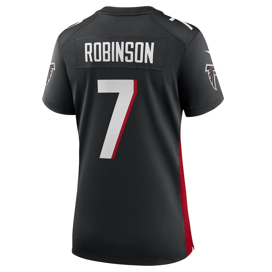 Bijan Robinson 7 Atlanta Falcons Women's 2023 Draft First Round Pick Game Jersey - Black