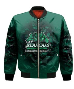 Binghamton Bearcats Bomber Jacket Camouflage Vintage  - NCAA