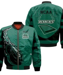 Binghamton Bearcats Bomber Jacket  - Fire Football - NCAA