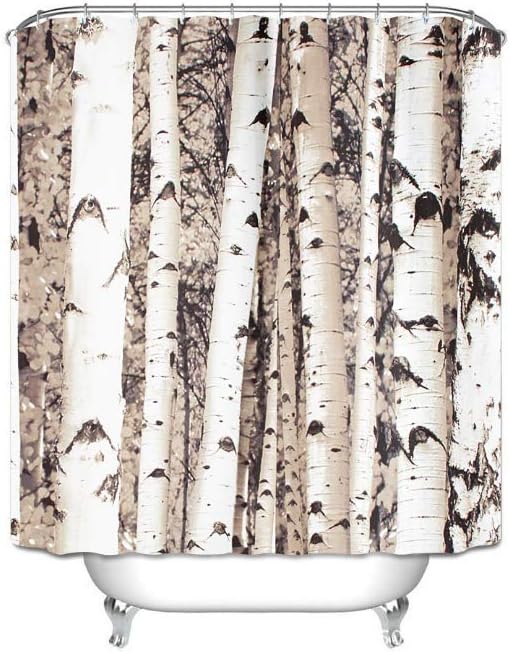 Birch Tree Pattern Shower Curtain Home Decor Bathroom Window Treatment