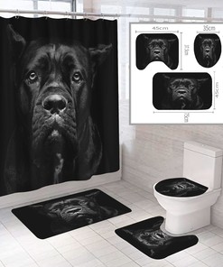 Black Dog Waterproof Shower Curtain for Bathtub in Bathroom Decor
