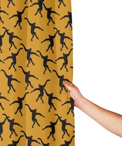 Black Gibbon Monkey Shower Curtain - Home Decor Bathroom Curtain