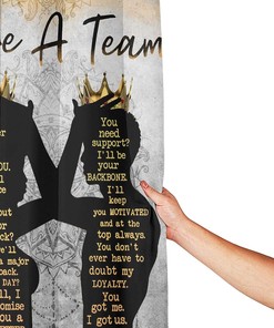 Black King & Queen Inspirational Quotes Shower Curtain - Waterproof Fabric Afro-American Bath Decor