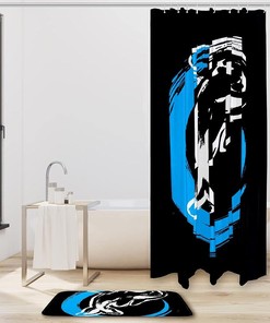 Black Orca Whale Shower Curtain Bathroom Decor