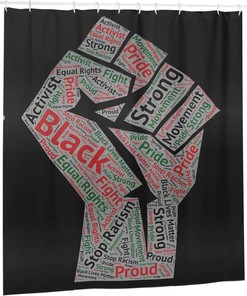 Black Power Black Pride Shower Curtain for African American Bathroom Decor 