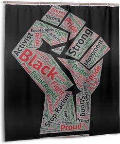 Black Power Black Pride Shower Curtain for African American Bathroom Decor