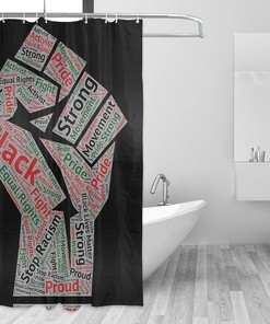 Black Power Black Pride Shower Curtain for African American Bathroom Decor 