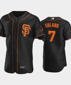 Black San Francisco Giants 7 Donovan Solano Alternate Jersey