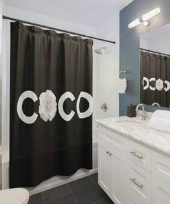 Black and White Cow Shower Curtain for Bathroom Decor