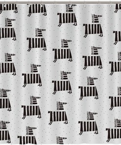 Black and White Striped Zebra Pattern Shower Curtain by ArogGeld - Ideal for Chic Bathroom Decor