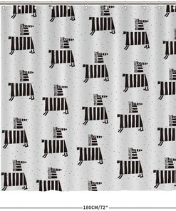 Black and White Striped Zebra Pattern Shower Curtain by ArogGeld - Ideal for Chic Bathroom Decor