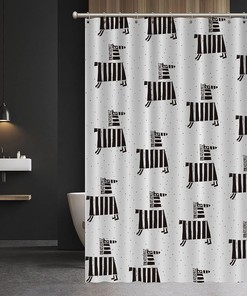 Black and White Striped Zebra Pattern Shower Curtain by ArogGeld - Ideal for Chic Bathroom Decor