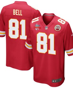 Blake Bell 81 Kansas City Chiefs Super Bowl LVII Champions 3 Stars Men Game Jersey - Red