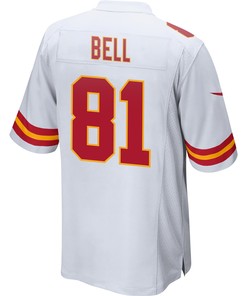 Blake Bell 81 Kansas City Chiefs Super Bowl LVII Champions 3 Stars Men Game Jersey - White