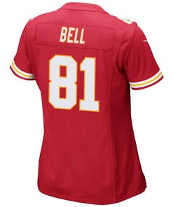 Blake Bell 81 Kansas City Chiefs Super Bowl LVII Champions 3 Stars Women Game Jersey - Red